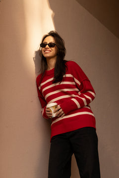 Kayne Stripe - Red/Offwhite