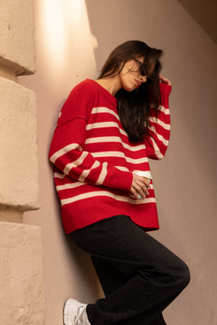 Kayne Stripe - Red/Offwhite