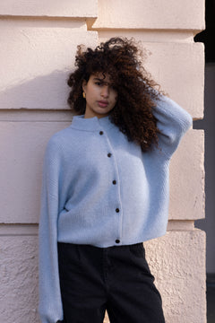 AlphaGZ Short Cardigan - Grey Blue Melange
