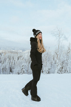 Parry Ski Jumpsuit Faux Border - Black