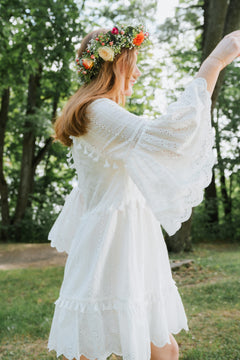 Khloe Tassel Mini Dress - White