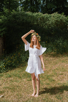 Fia Linen Dress - White