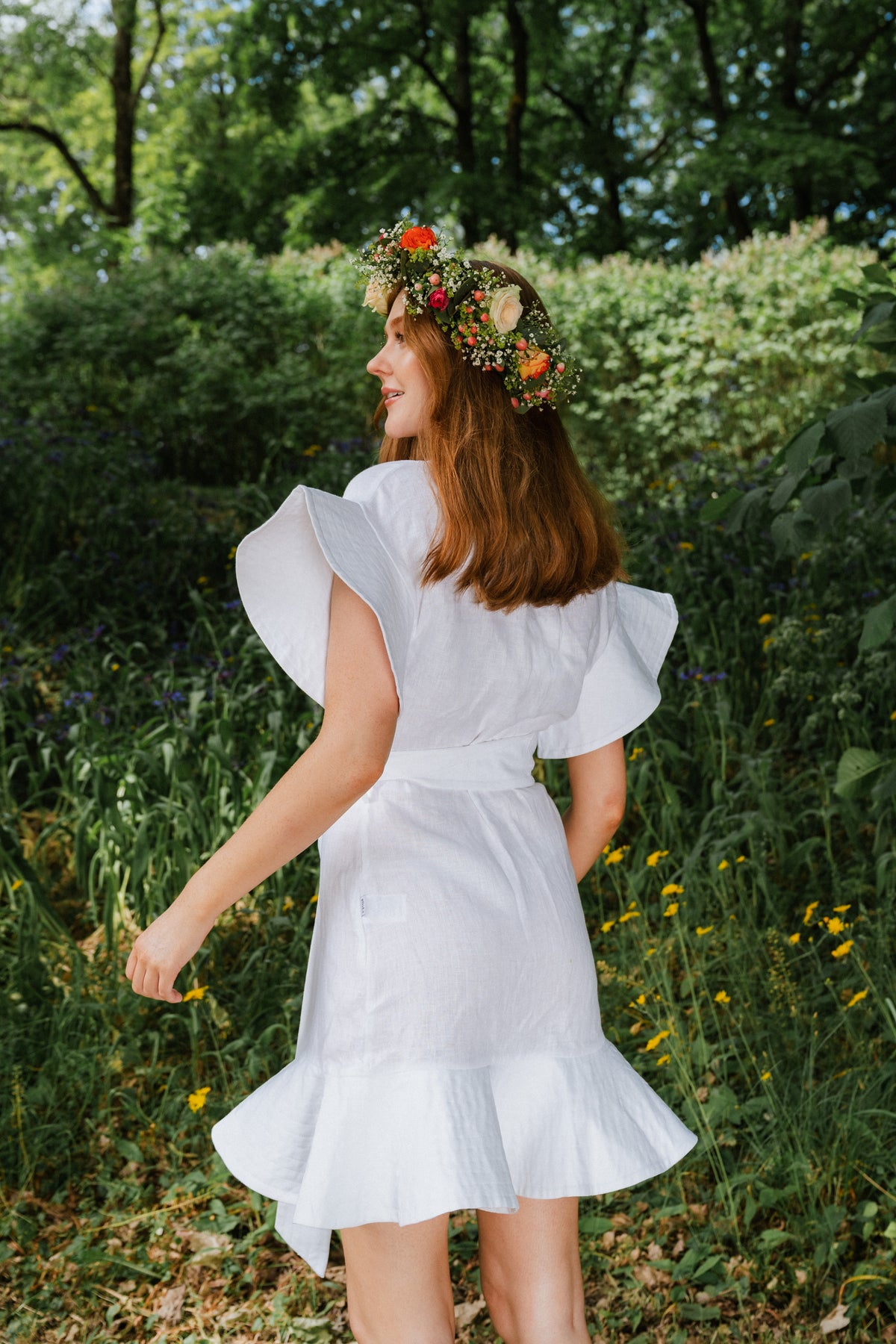 Fia Linen Dress - White
