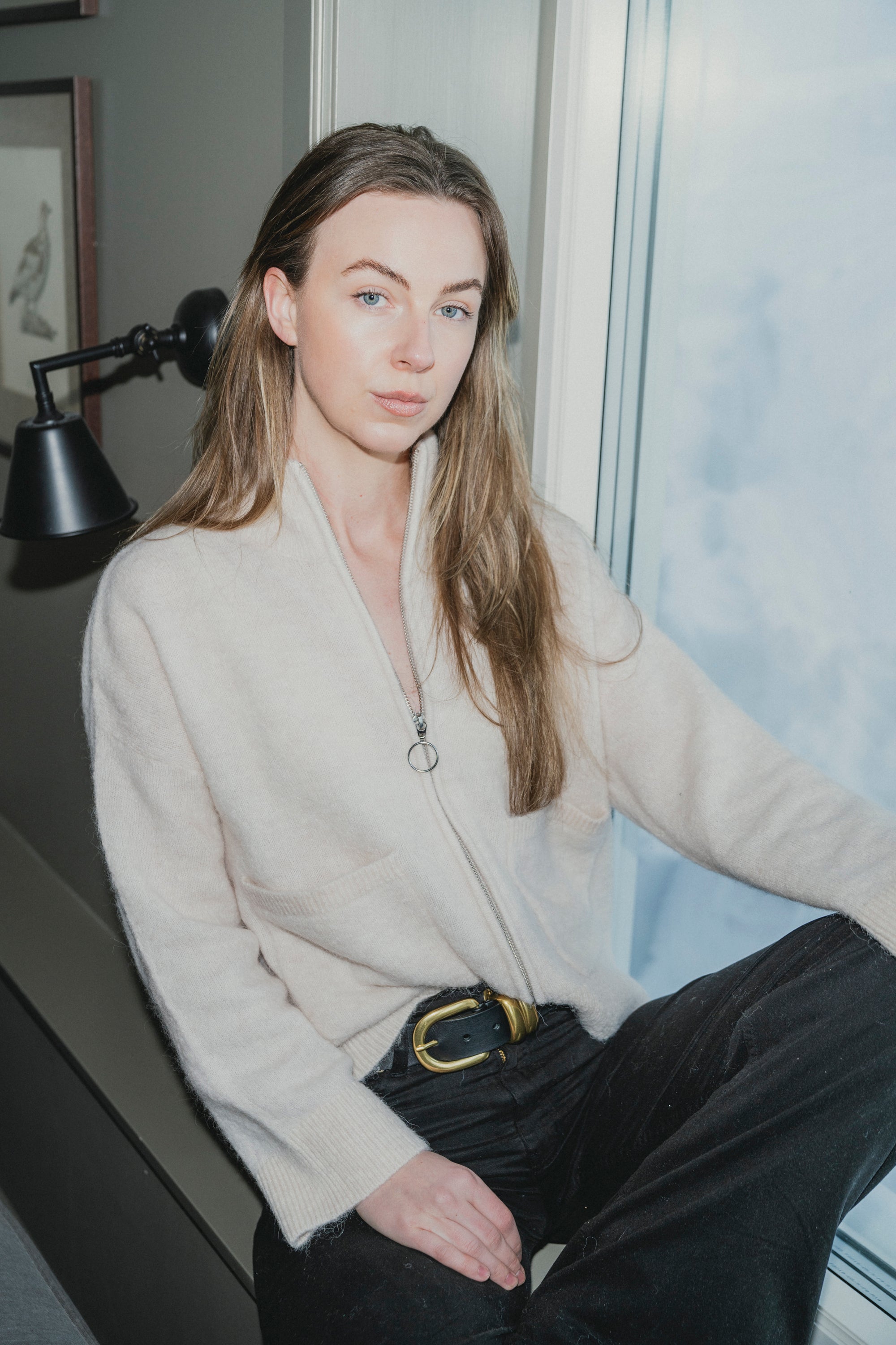 SLFSIA RAS LS KNIT ZIPPER CARDIGAN Grå