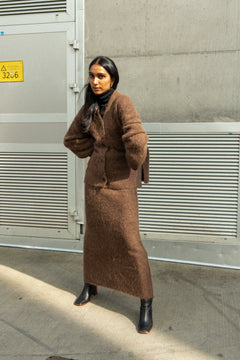 Fure Fluffy Skirt - Dark Brown
