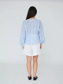 Karli Blouse - Blue/White