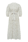 Kate Long Dress - Off White/Blue