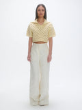 Knitted Short Sleeve Polo - Eggshell