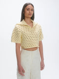 Knitted Short Sleeve Polo - Eggshell