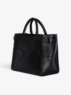 Angel Tote Wings Cow Burnish - Noir