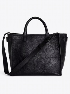 Angel Tote Wings Cow Burnish - Noir