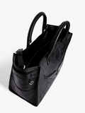 Angel Tote Wings Cow Burnish - Noir
