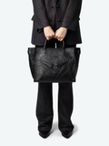Angel Tote Wings Cow Burnish - Noir