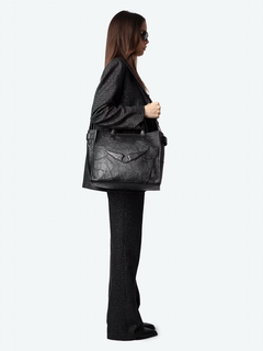Angel Tote Wings Cow Burnish - Noir