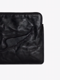 Angel Pouch Wings Cow Burnish - Noir