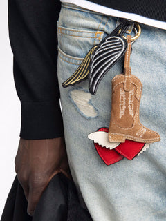 Rock Feather Keyring - Black