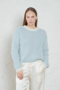 Lane Brioche - Ecru/Lt Blue