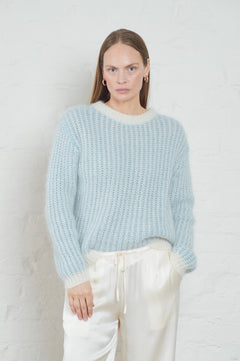 Lane Brioche - Ecru/Lt Blue