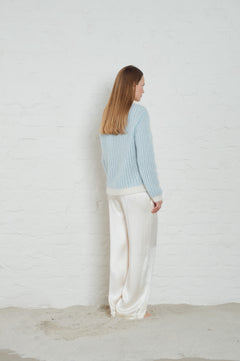 Lane Brioche - Ecru/Lt Blue