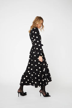 Lara Dress - Black White Dot