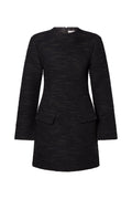 Leanna Boucle High Neck Mini Dress - Black