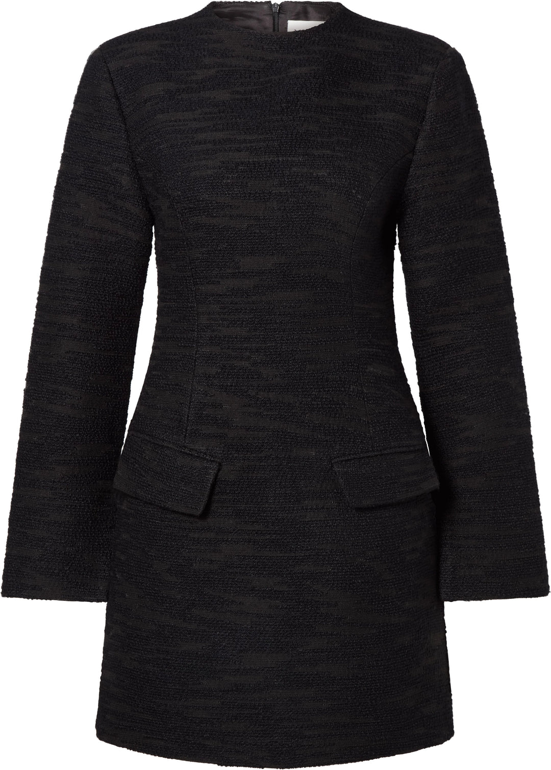 Leanna Boucle High Neck Mini Dress - Black