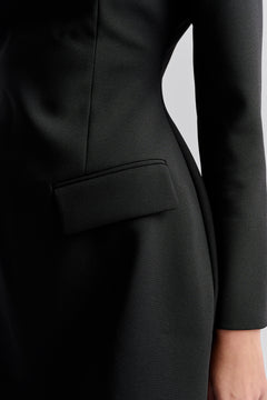 Leanna High Neck Mini Dress - Black