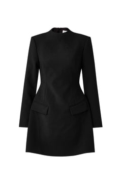 Leanna High Neck Mini Dress - Black