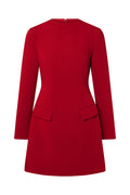 Leanna High Neck Mini Dress - Deep Red