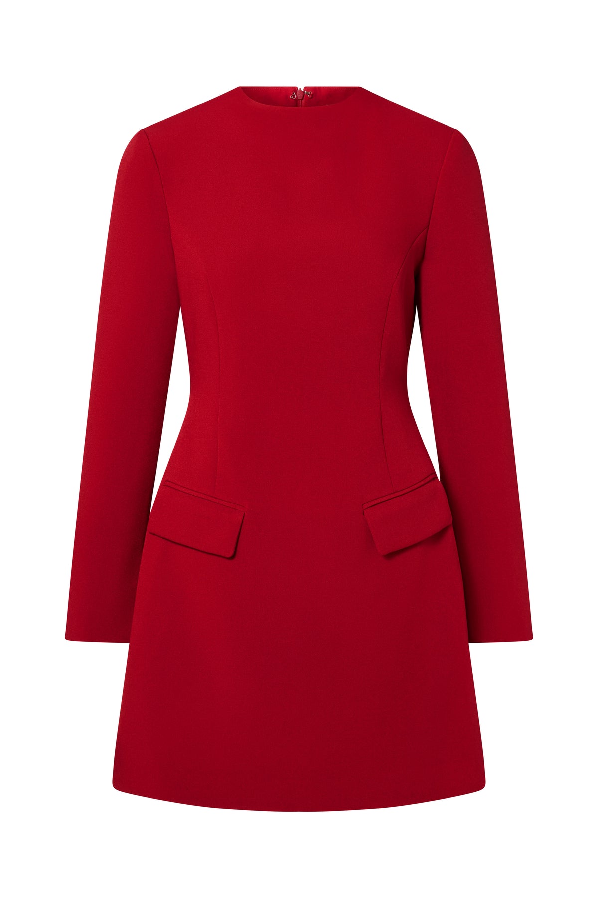 Leanna High Neck Mini Dress - Deep Red