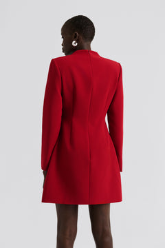 Leanna High Neck Mini Dress - Deep Red