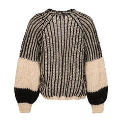 Liana Knit Cardigan - Cream/Black