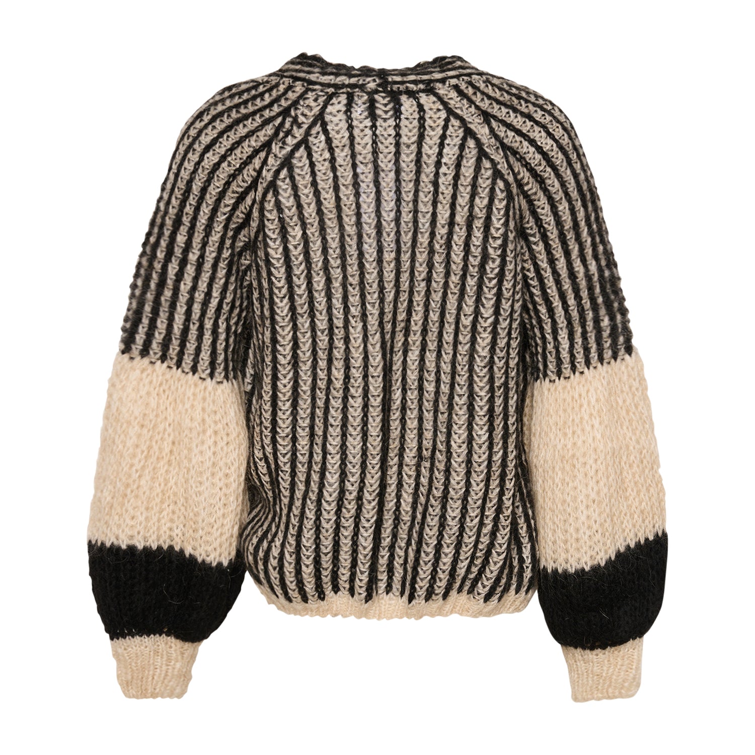 Liana Knit Cardigan - Cream/Black
