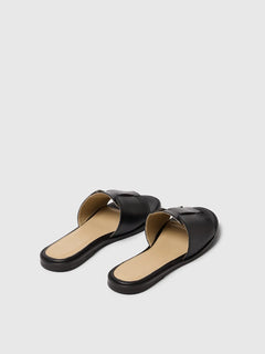 Isabella Leather Slider - Black