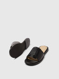 Isabella Leather Slider - Black