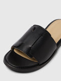 Isabella Leather Slider - Black
