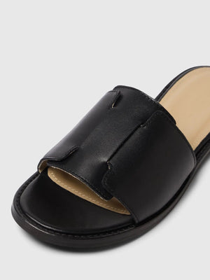 Isabella Leather Slider - Black