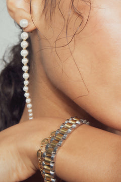 The Long Pearl Earrings - Cream