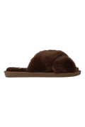 Lou Faux Fur Slippers - Chocolate Brown