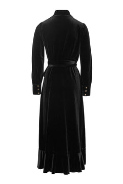Iza Midi Dress - Black Velvet