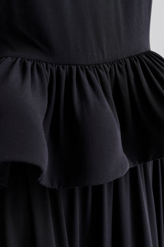Lune Halterneck Frilled Hem Blouse - Black