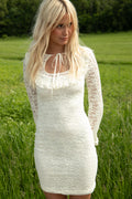Selena Lace Mini Dress - Creme
