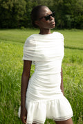 Elara Mesh Mini Dress - Off White