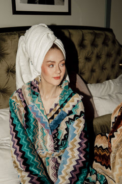 Giacomo Bathrobe Hooded - Turquoise Multicolor