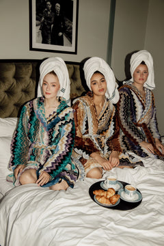 Giacomo Bathrobe Hooded - Turquoise Multicolor