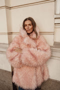 Long Pile Alternative Fur Midi Coat - Mary'S Rose