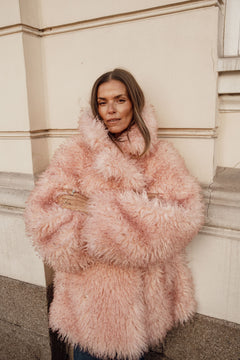 Long Pile Alternative Fur Midi Coat - Mary'S Rose