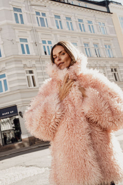 Long Pile Alternative Fur Midi Coat - Mary'S Rose