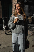 Gzsasi Cardigan - Check Dark Grey/Grey/Blue Comb