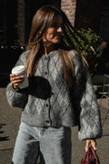 Gzsasi Cardigan - Check Dark Grey/Grey/Blue Comb
